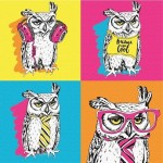 Полотно на картоні з контуром, „Pop Art Owl“, 30х30, бавовна, акрил, ROSA START GPA284321