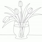 Холст с контуром 'Желтые тюльпаны' 30*30см. 950577