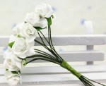 Набір паперових троянд, 12шт., білі