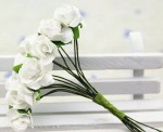 Набор бумажных розочек, 12шт., белые