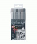 Набор маркеров Koi Coloring Brush Pen 6 цветов Sakura.