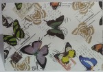 Конверт метелики з глітерон і газетний мотив на молочному фоні, 11*16см., 502-2949 502-2949