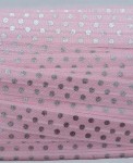 Резинка для повязок, розовая в серебряный горошек 1,5см, 1м 7652 7652