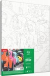 Набір-стандарт, картина за номерами, акриловий живопис 'Яскраві ретро автомобілі', 35*45см, ROSA START