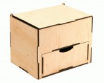 Скринька дерев’яна з шухлядою та кришкою для декору, фанера, 22х15х15см, Rosa Talent