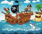 Набор акриловый живопись с контурами 'Пиратское приключение' 25*30см, 7140 7140