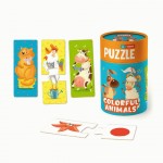 Пазл и игра 'Цветные животные', 10 карточек, 200100, Dodo Toys 200100