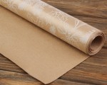 Бумага для упаковки подарков Крафт-Новогодние веточки белые 70см, 1м., 255-2675 255-2675