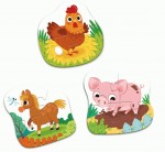 Пазл 3 в 1 'День на ферм', DoDo, 300394 300394