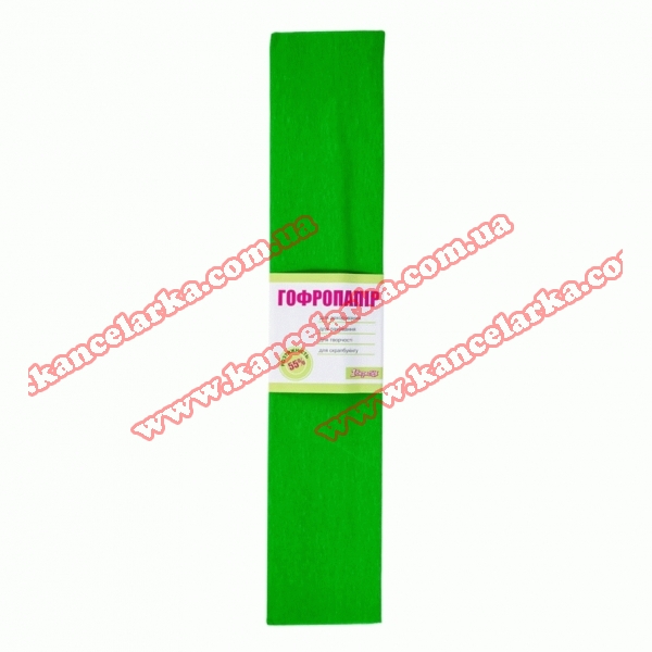 Папір гофрований світло-зелений 55%, 26,4г/м2 (50см*200см), 703071 703071