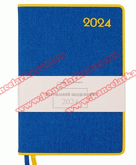 Щоденник А5 дата Leo Planner 'Patriot II' твердий, 368 стор., жовто-синій, 252447 252447