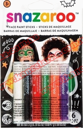 Snazaroo 1160603 Halloween Face Paint Sticks - Set of 6