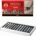 Набір художньої пастелі 'Toison D'Or', суха, градація сірого, 12 кольорів, карт.коробка, Koh-i-Noor 8522 G