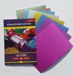 Набор цветного картона 'Glitter' Premium А4, 8арк, ККГ-А4-8 ККГ-А4-8