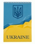 Блокнот на пружині зверху UKRAINE, А-5, 48арк., клітинка, картонна обкладинка, синій BM.24545104-14 BM.24545104-14
