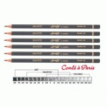 Карандаш графитный для эскизов матовый Conte Black lead pencil, H, 1шт. 