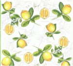 Салфетка для декупажа 'Лимоны', 33х33см, 3-х слойные