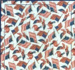 Рушник- серветка для декупажу  'Американські прапори', 32х42см, 3-х шарові