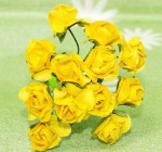 Набір паперових троянд, 12шт., жовті