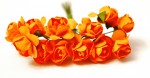 Набір паперових троянд, 12шт., оранжеві