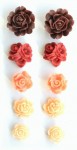 Набір об’ємних троянд самоклеючі, Червоно-оранжеві тони, 10шт. SCB 250313