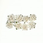 Троянди кучеряві паперові Білі, 8 шт. 3 см. SCB280601