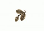 Підвіска металева Листя на гілочці, античне золото, 24*27мм SCB25011543