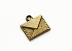 Підвіска металева Поштовий конверт, античне золото, 14*15мм SCB25011474
