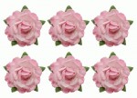 Квіти чайної троянди, рожеві з білим, d18мм, 6шт. SCB291802 SCB291802