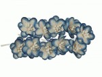 Квіти вишні з шовковичного паперу, білий з синім, d25мм, 10шт. SCB300215 SCB300215