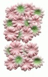 Набор цветов из тутовой бумаги 2 вида, персиковый с зеленым, d3см і 2,5см, 20шт. SCB300802 SCB300802