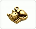 Подвеска металлическая Маленький котенок, античное золото, 13*14мм. SCB25013619 SCB25013619