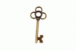 Подвеска металлическая Ключ с тремя лепестками, античное золото, 53*23,5мм. SCB25013681 SCB25013681