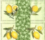 Салфетка для декупажа 'Лимоны на зеленом фоне', 33х33см, 3-х слойные