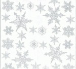 Салфетка для декупажа 'Серебряные снежинки'. 33 * 33 см, 3-х слойные