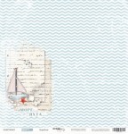 Односторонній папір для скрапбукінгу 30*30 см 'Кораблик' (Море) 190 г/м. SM0700003