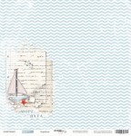 Односторонній папір для скрапбукінгу 30*30 см 'Кораблик' (Море) 190 г/м. SM0700003