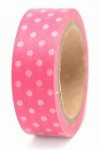 Скотч декоративный бумажный, Точка на светло-розовом фоне, 1,5см *10м Margo 8022