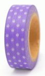 Скотч декоративный бумажный, Точка на фиолетовом фоне, 1,5 см*10м Margo