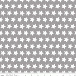 Ткань Riley Blake 'Basics' Белые звезды на сером фоне 50*55 см. C315-40