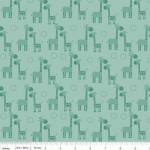 Ткань Riley Blake 'Giraffe Crossing' Жирафы на бирюзовом фоне 50*55 см. C2852-TEAL