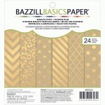 Набор бумаги для скрапбукинга BazzillBasicsPaper крафт + фольга 15 * 15см. на 24 листа