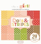Набор двусторонней бумаги для скрапбукинга It's a Girl! Dots and Stripes, 15х15см, 24арк. CBIG51030