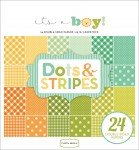 Набор двусторонней бумаги для скрапбукинга It's a Boy! Dots and Stripes, 15х15см , 24арк. 