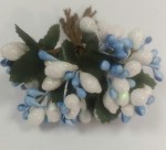 Пучок тычинок на стебле Бело-голубые с блеском, 12шт.