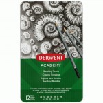 Набір графітних олівців Academy, 12шт., мет. коробка, Derwent 2301946