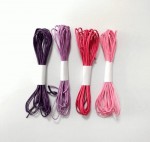 Набір кольорових шнурів 'Бузковий серпанок', бавовна, 4шт по 3м, 1,3мм, HY20013 HY20013