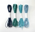 Набір кольорових шнурів 'Морська хвиля', бавовна, 4шт по 3м, 1,3мм, HY20010 HY20010