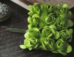 Набір паперових троянд, 12шт., салатові