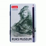 Набор графитных карандашей Dutch Master, Автопортрет, Рембрандт 12шт., Мет. коробка, Bruynzeel 